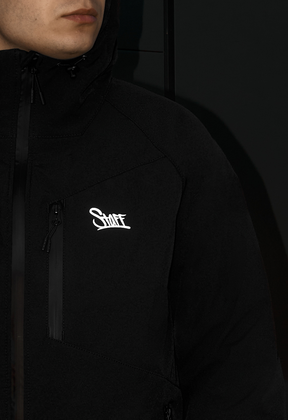 Kurtka soft shell Staff  nu black reflective
