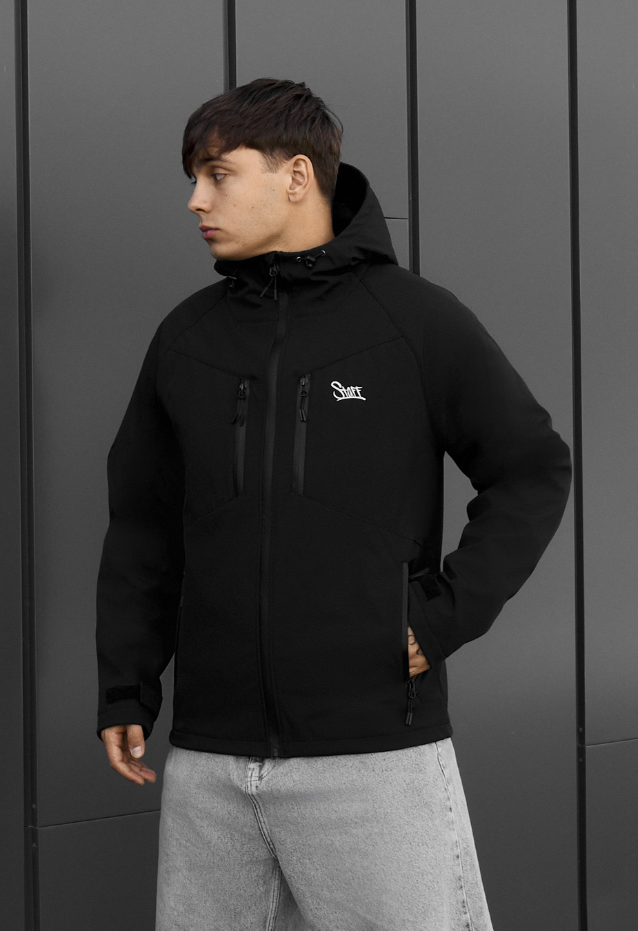 Kurtka soft shell Staff  nu black reflective