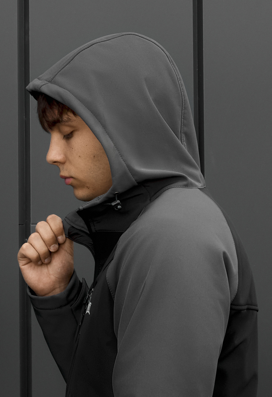 Kurtka soft shell Staff nu gray & black reflective