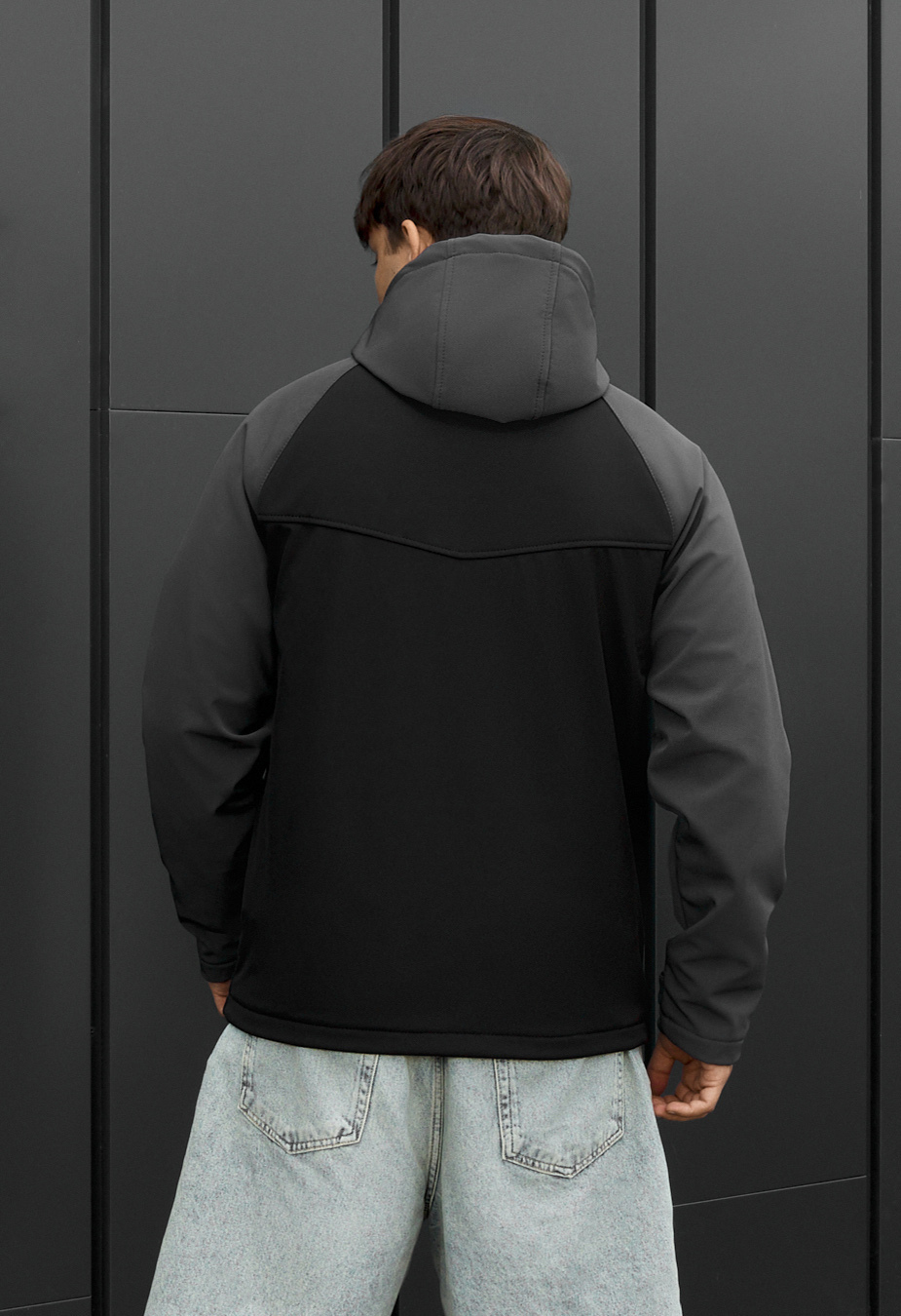 Kurtka soft shell Staff nu gray & black reflective