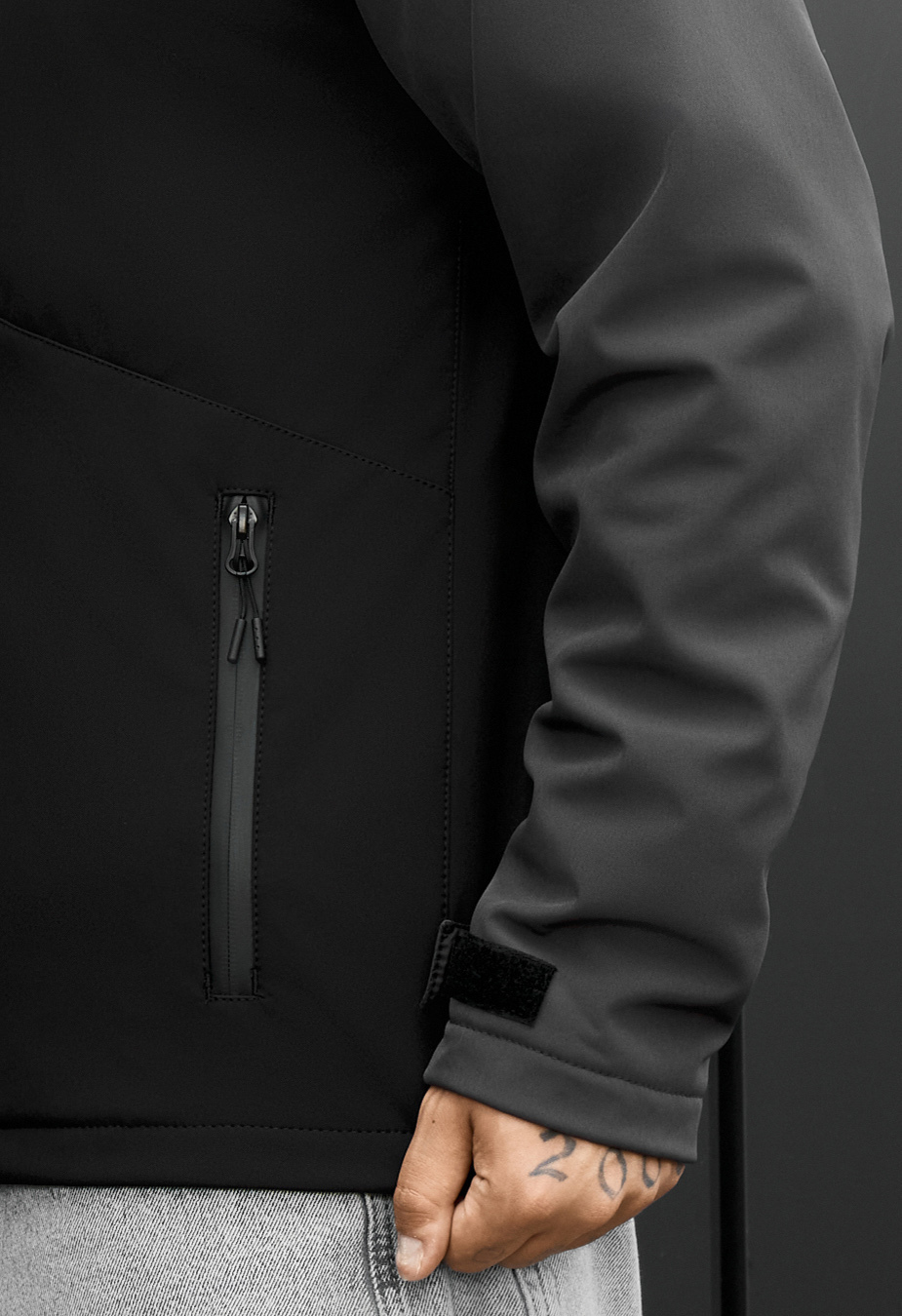 Kurtka soft shell Staff nu gray & black reflective