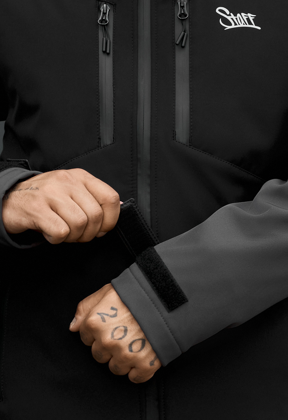 Kurtka soft shell Staff nu gray & black reflective