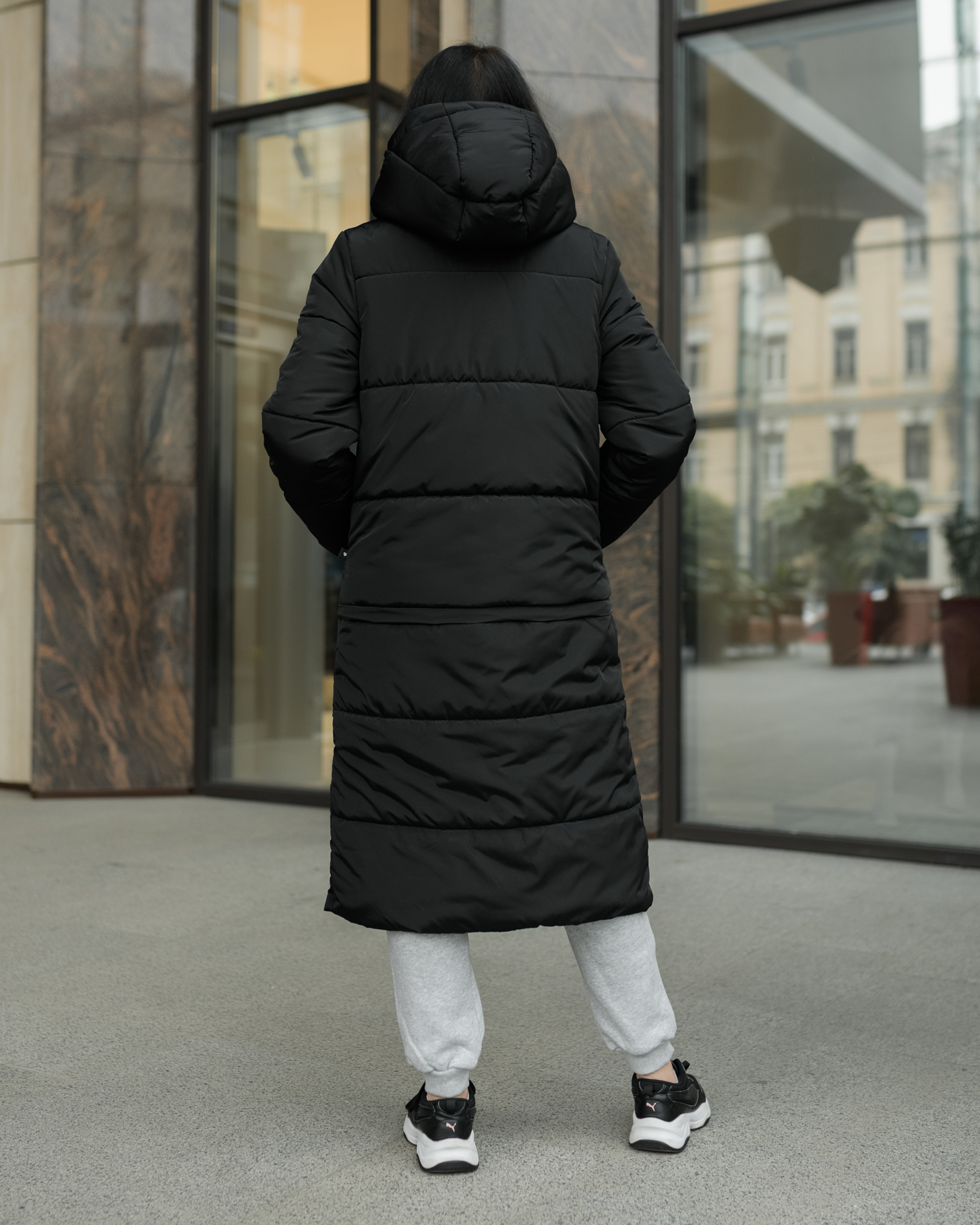 Damska kurtka zimowa Staff transformer long black