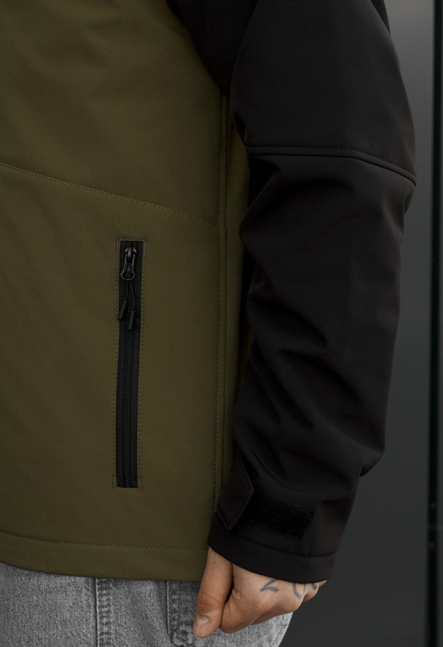 Kurtka soft shell Staff kade olive & black