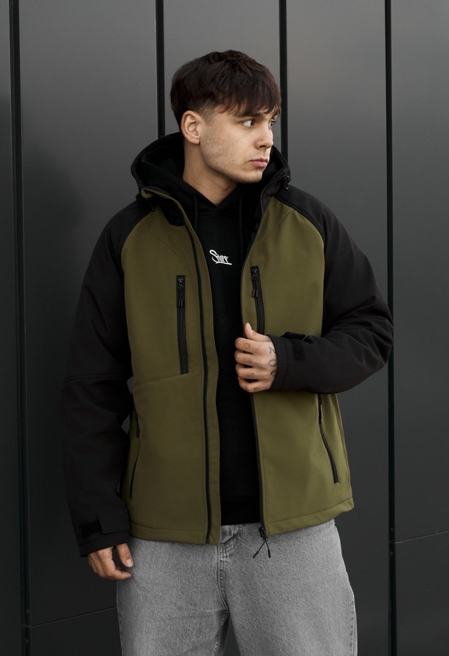 Kurtka soft shell Staff kade olive & black