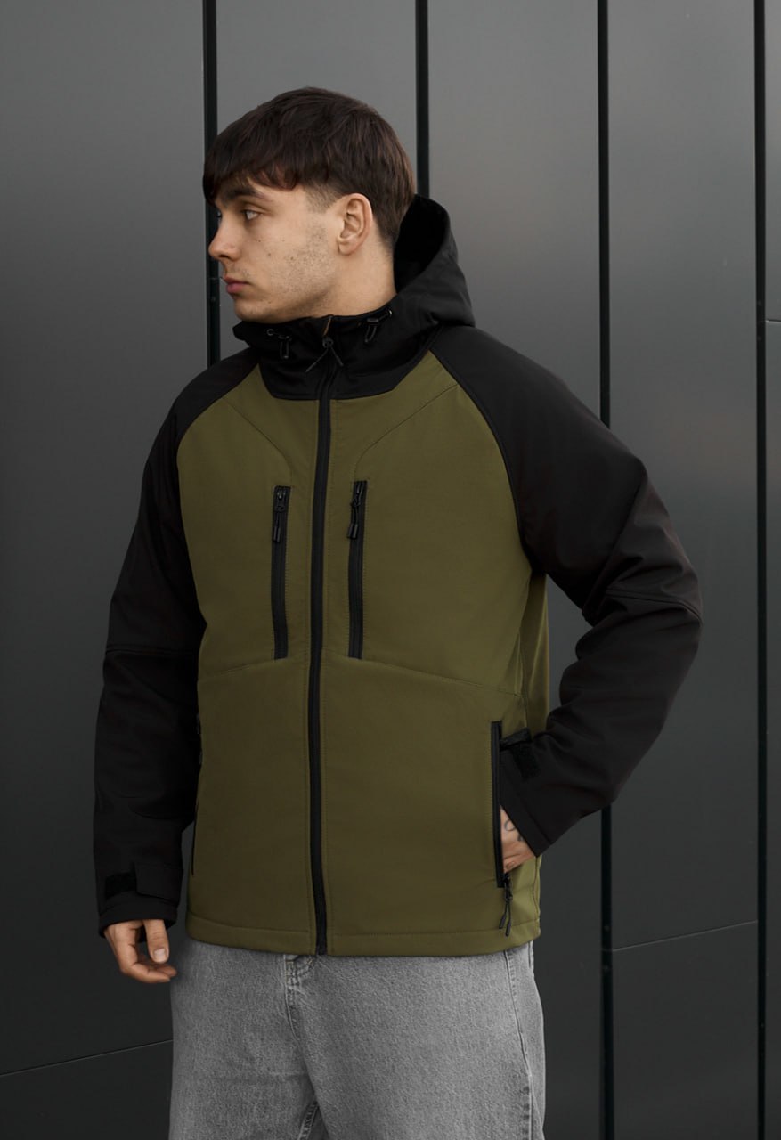Kurtka soft shell Staff kade olive & black