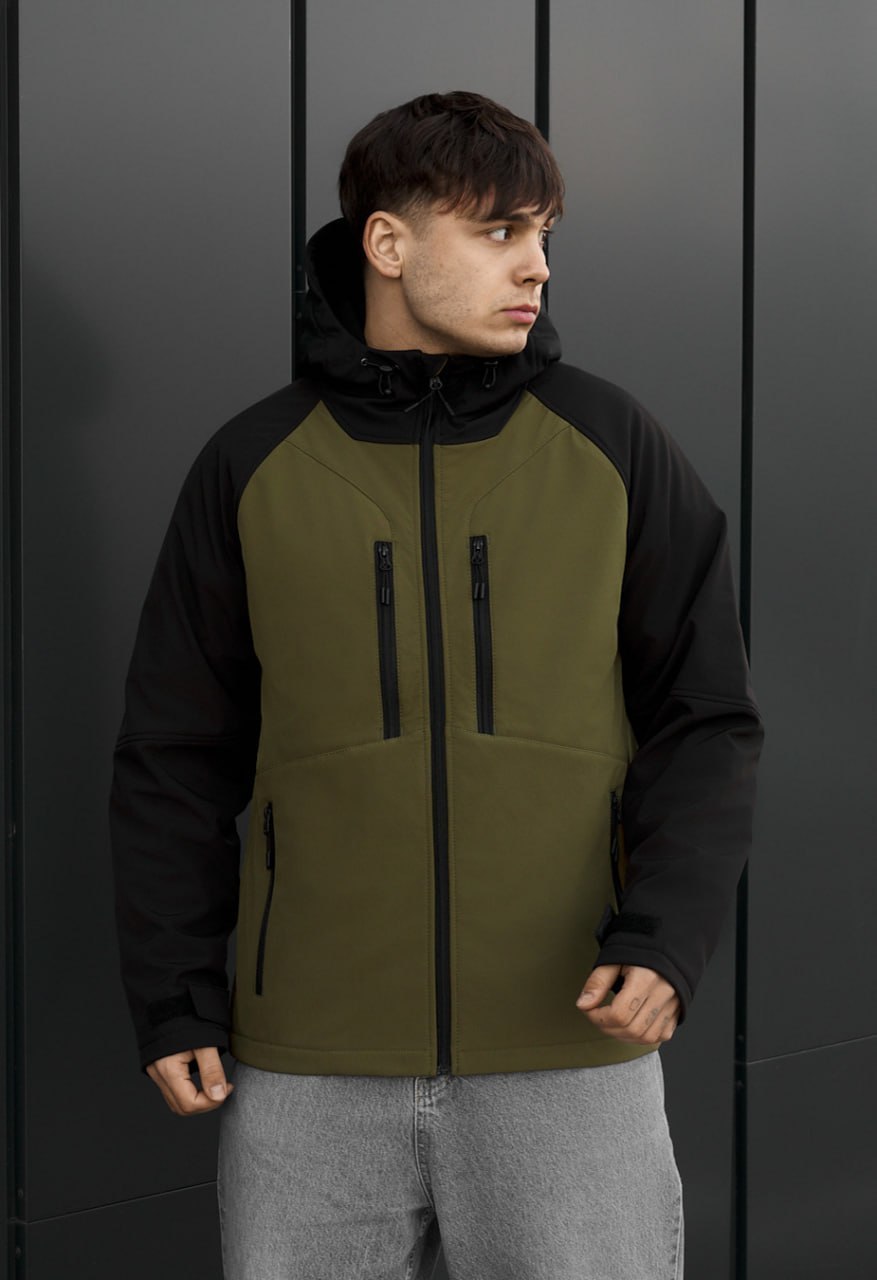 Kurtka soft shell Staff kade olive & black
