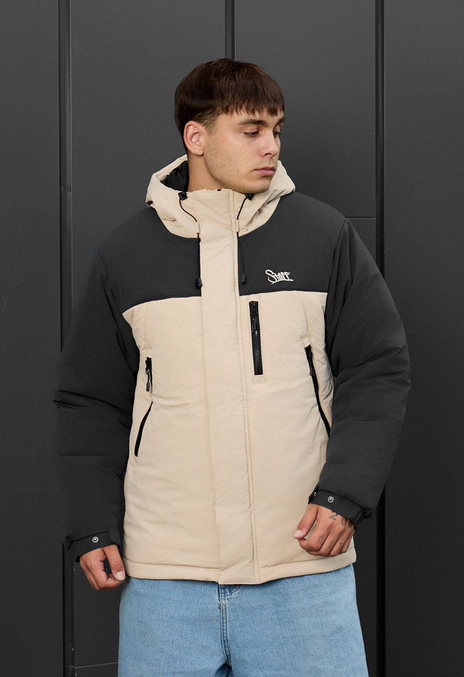 Kurtka zimowa Staff ruxo milk & dark gray