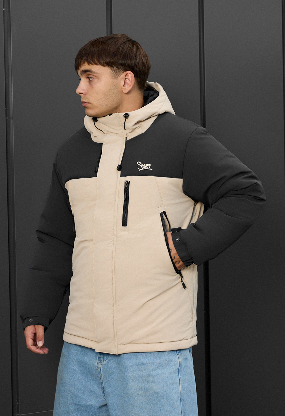 Kurtka zimowa Staff ruxo milk & dark gray