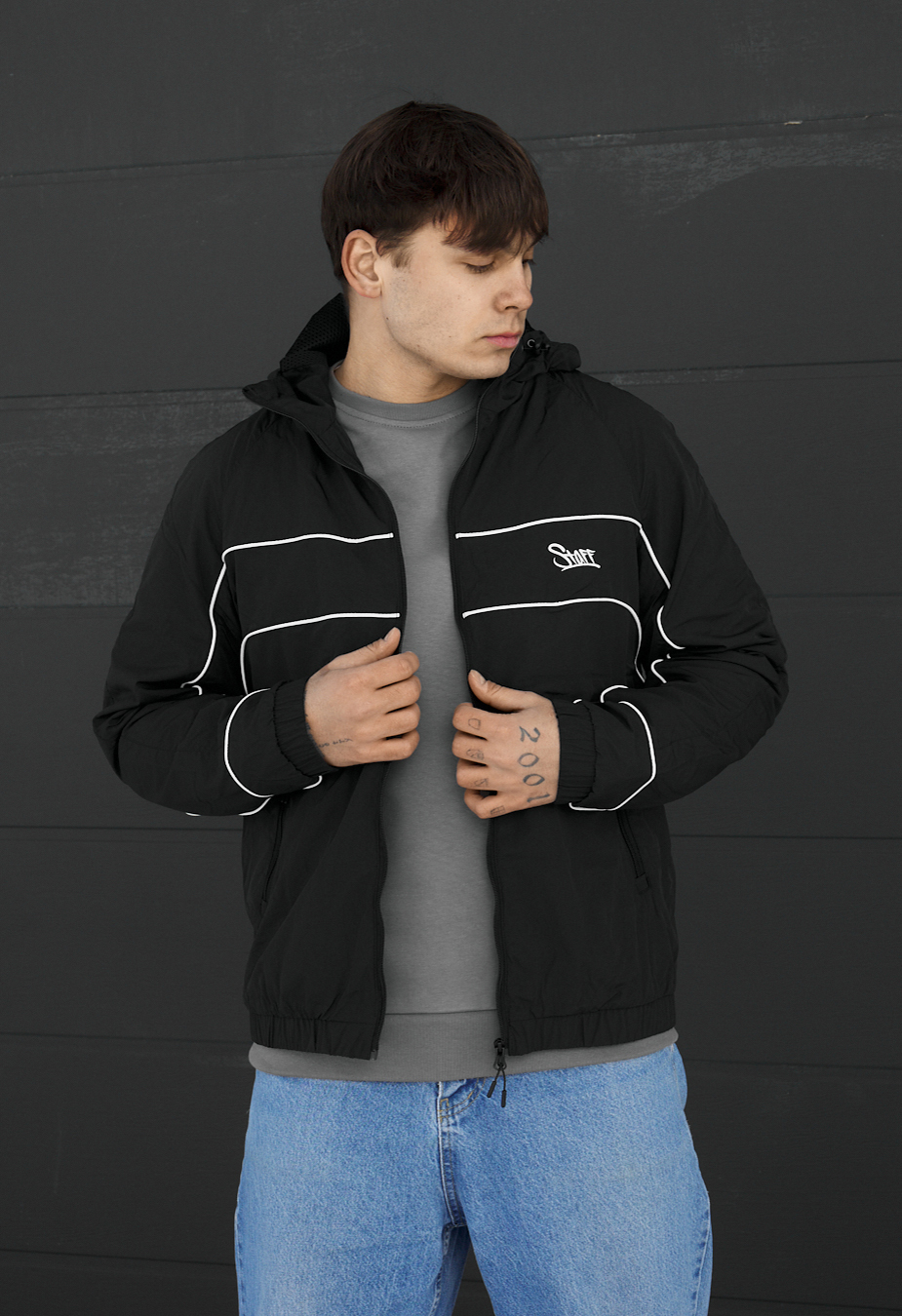 Wiatrówka Staff qon black reflective