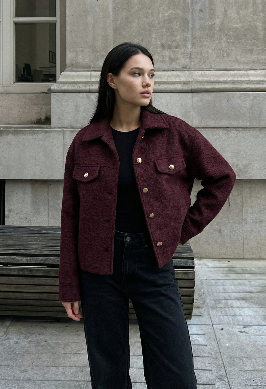 Kurtka-koszula Staff ri dark bordo