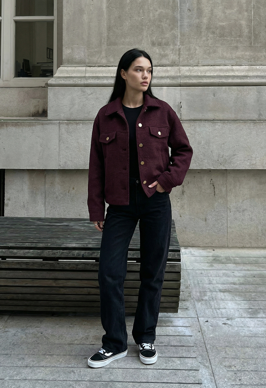 Kurtka-koszula Staff ri dark bordo