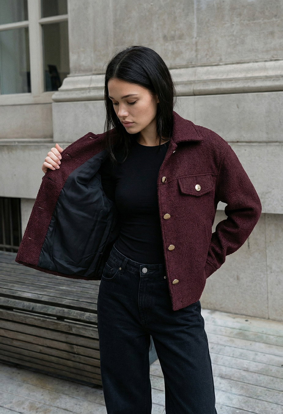 Kurtka-koszula Staff ri dark bordo