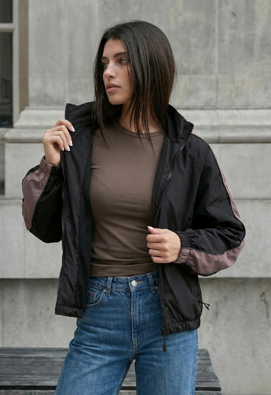 Wiatrówka Staff re black & light brown