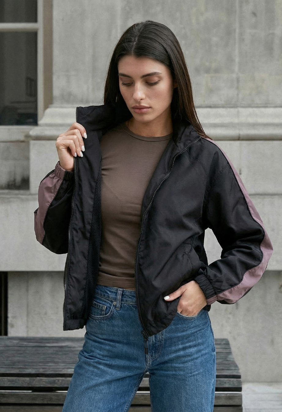 Wiatrówka Staff re black & light brown