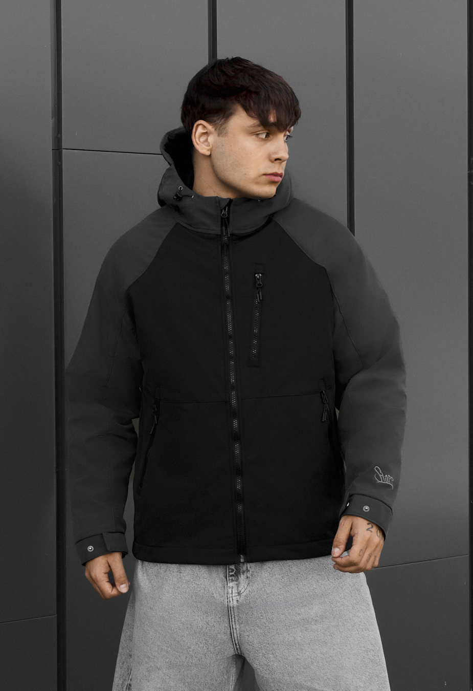Kurtka soft shell Staff dark gray & black