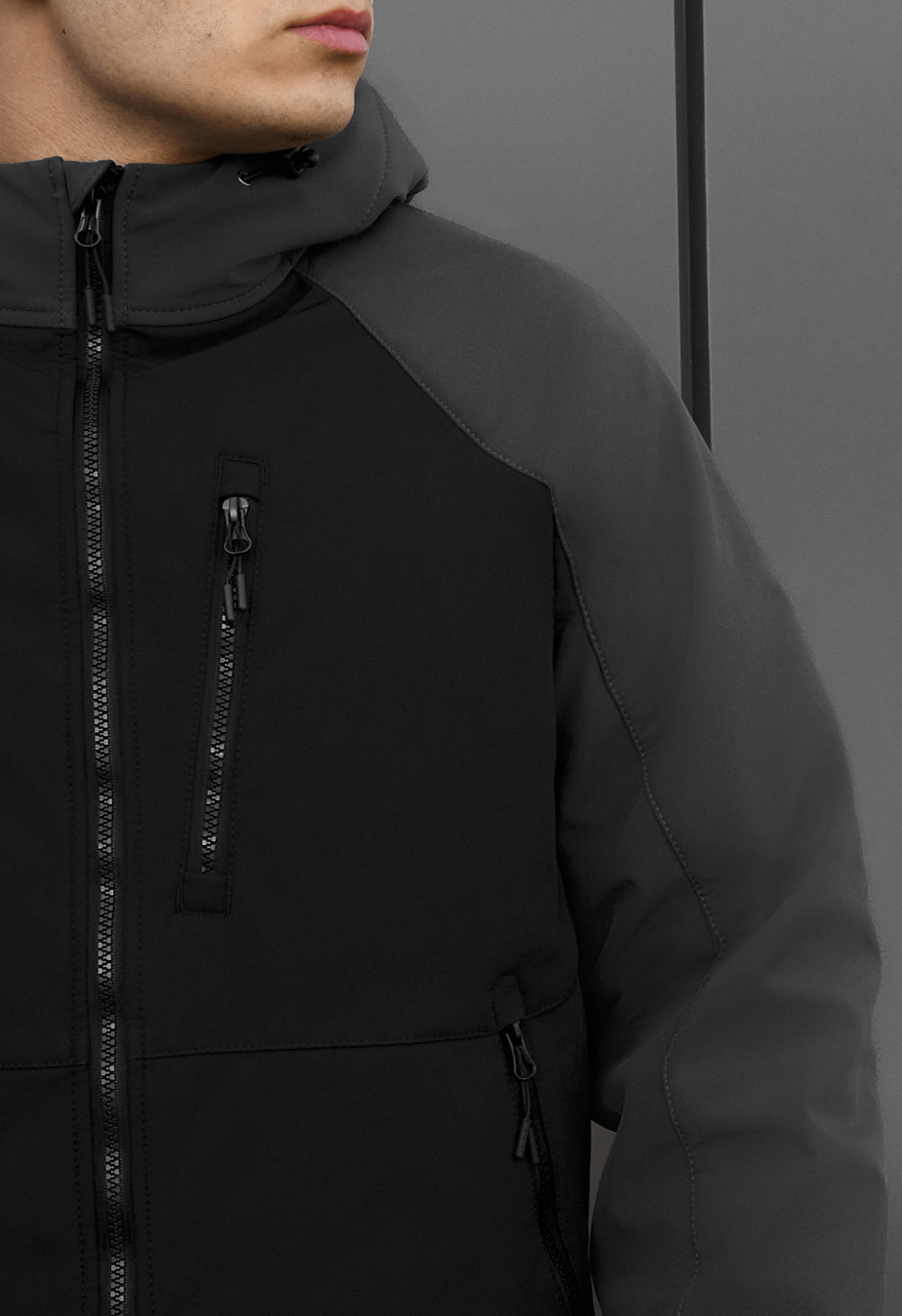 Kurtka soft shell Staff dark gray & black