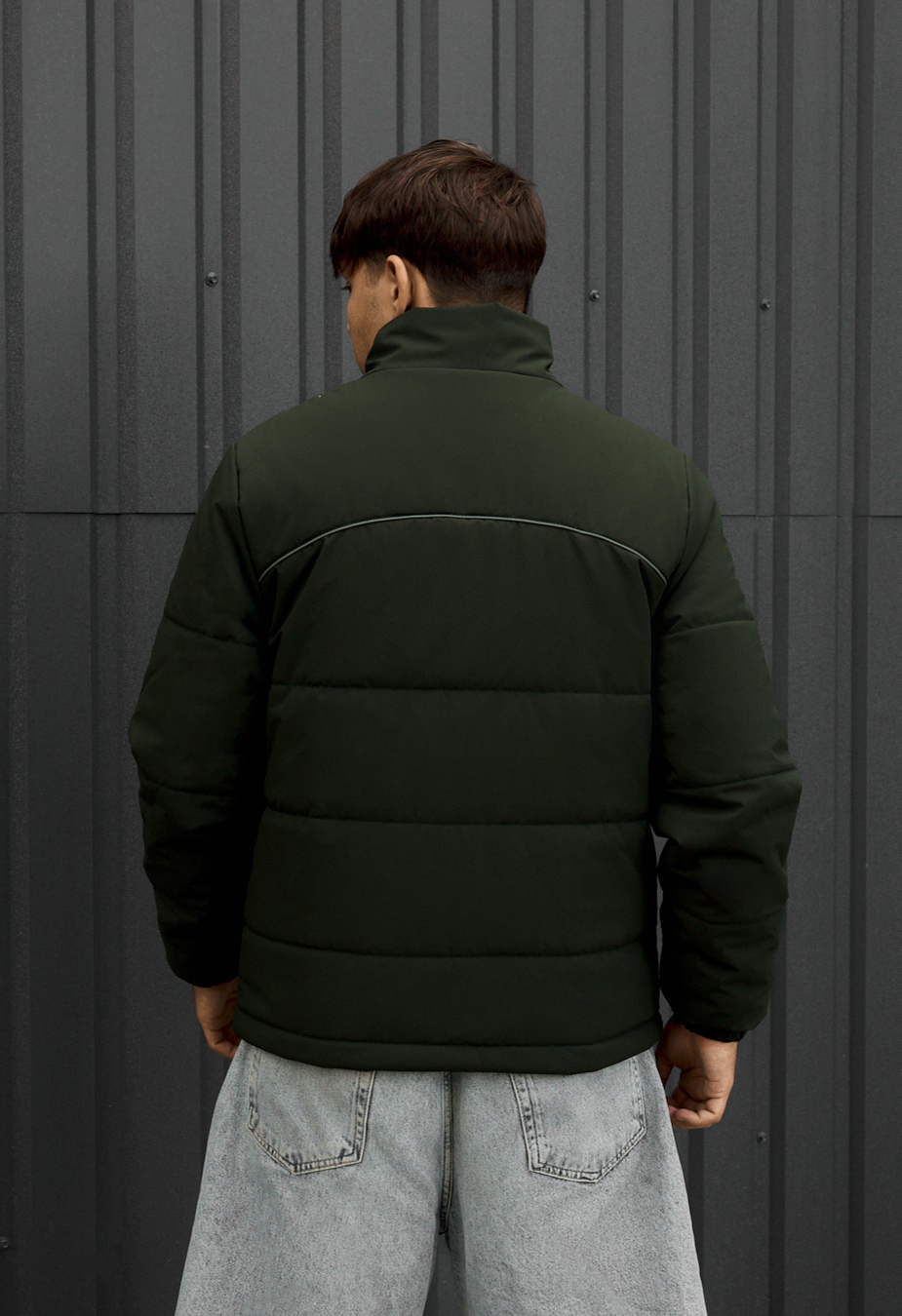 Kurtka Staff logo dark green reflective