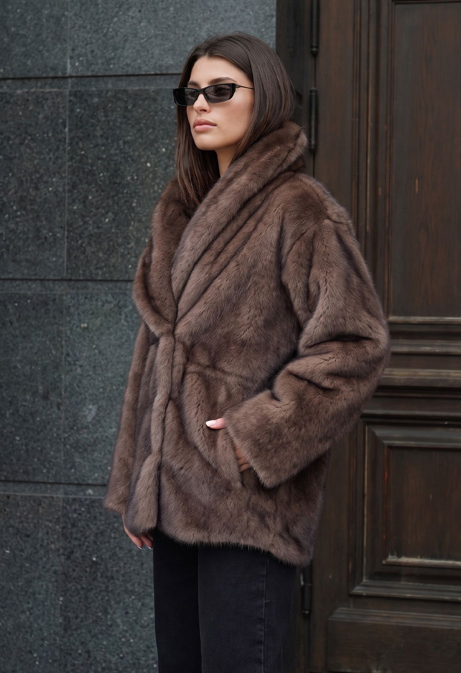 Futro Staff pu brown