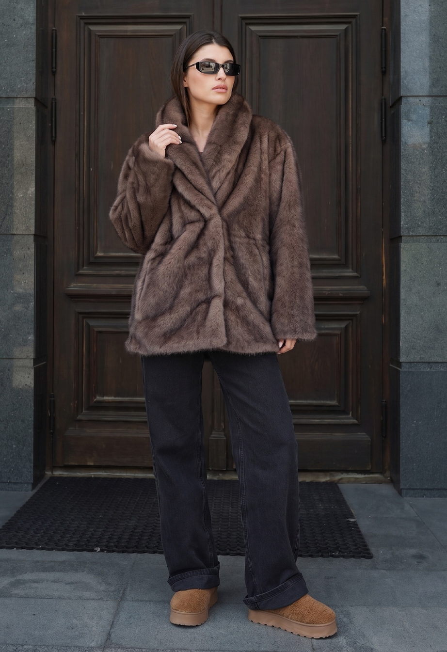 Futro Staff pu brown