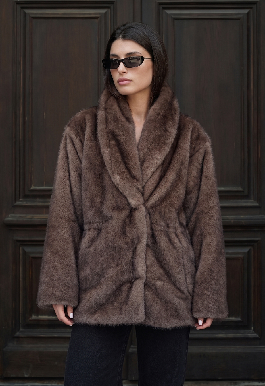 Futro Staff pu brown