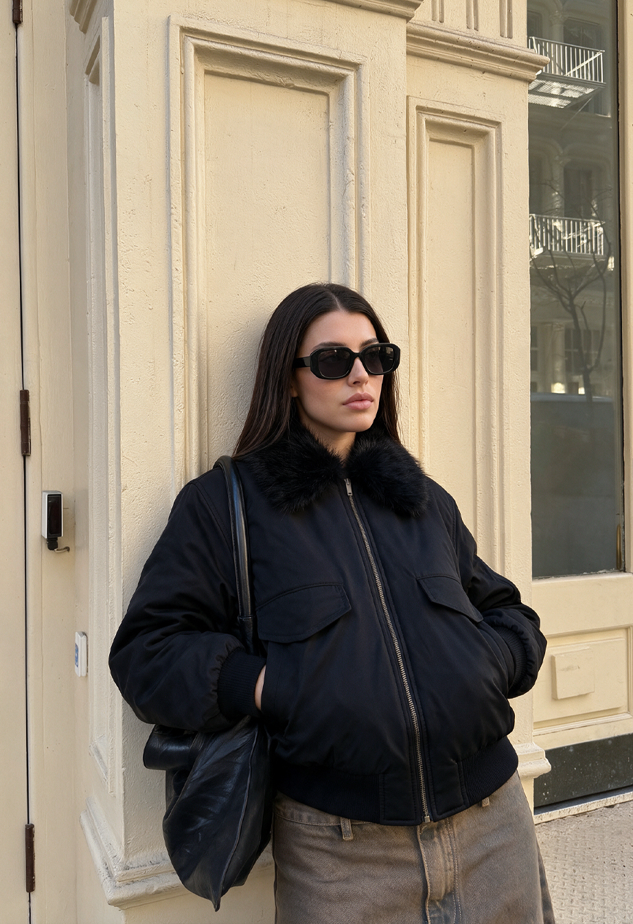 Damska kurtka przejściowa Staff me black oversize