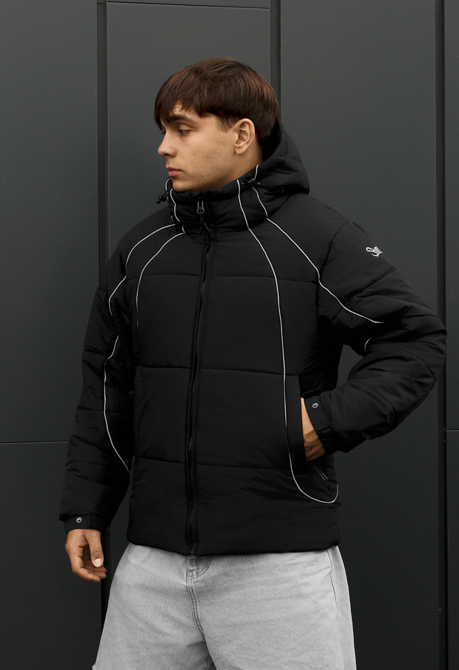 Kurtka zimowa Staff soi black logo reflective