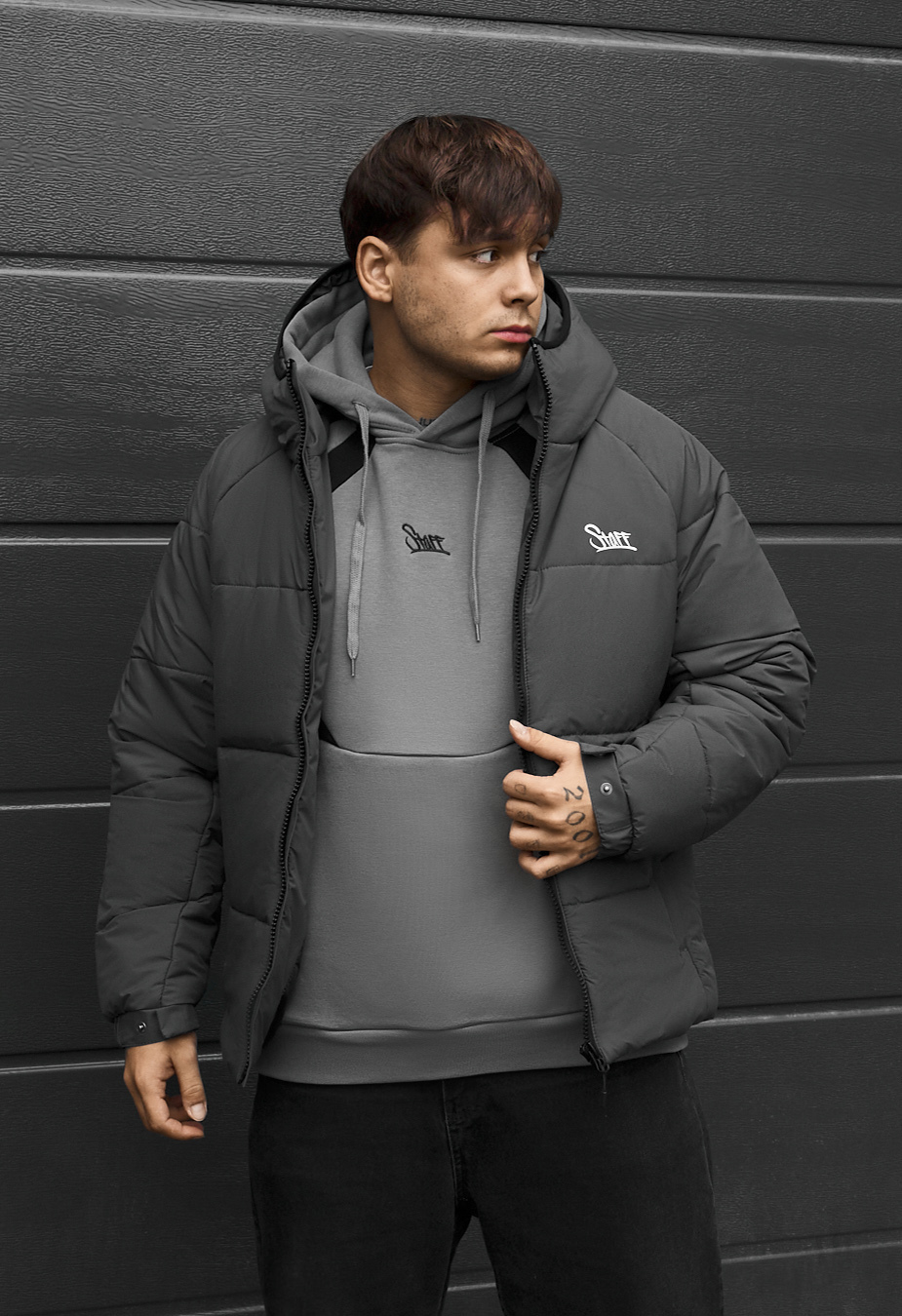 Kurtka zimowa Staff aro dark gray logo