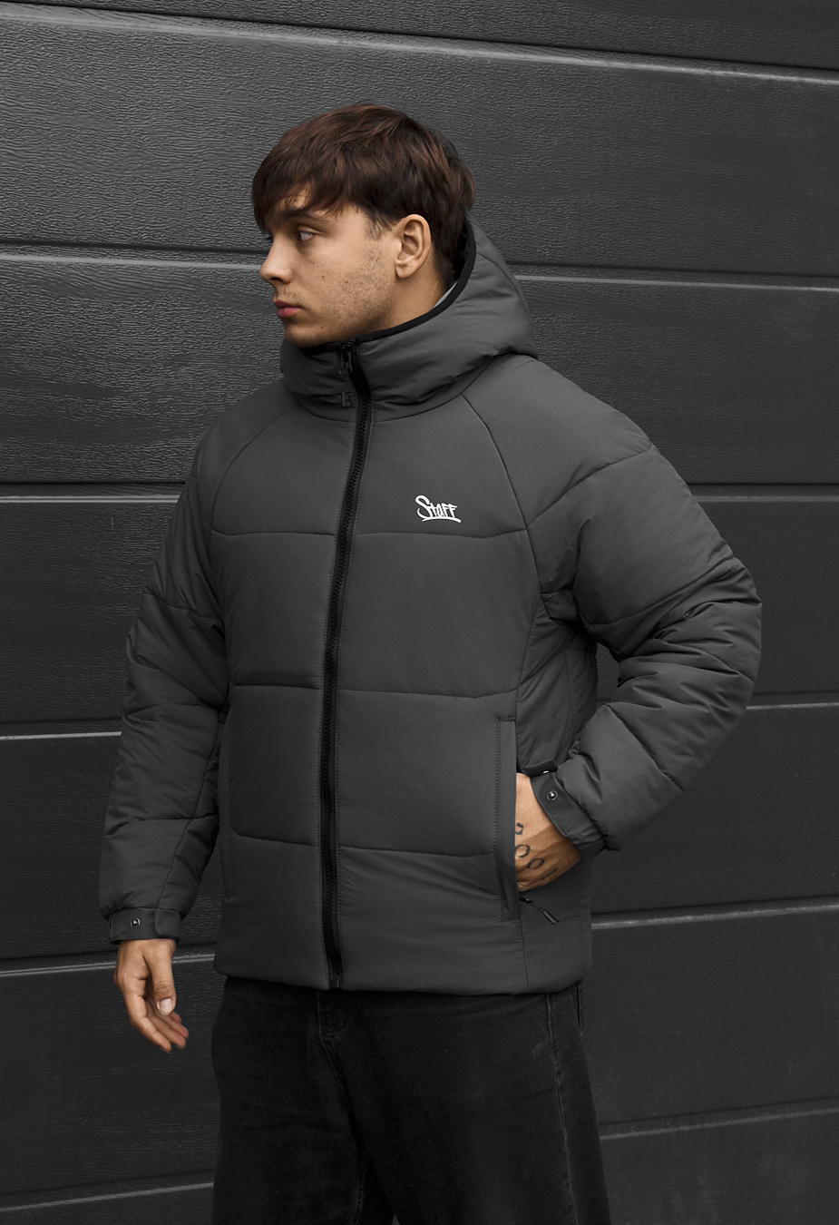 Kurtka zimowa Staff aro dark gray logo