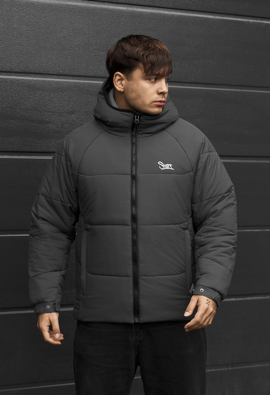 Kurtka zimowa Staff aro dark gray logo