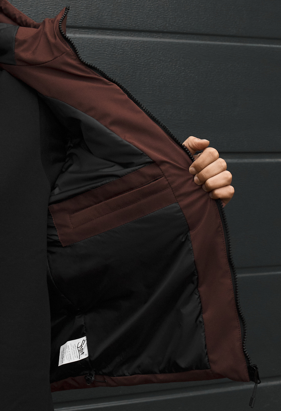 Kurtka zimowa Staff in logo dark brown