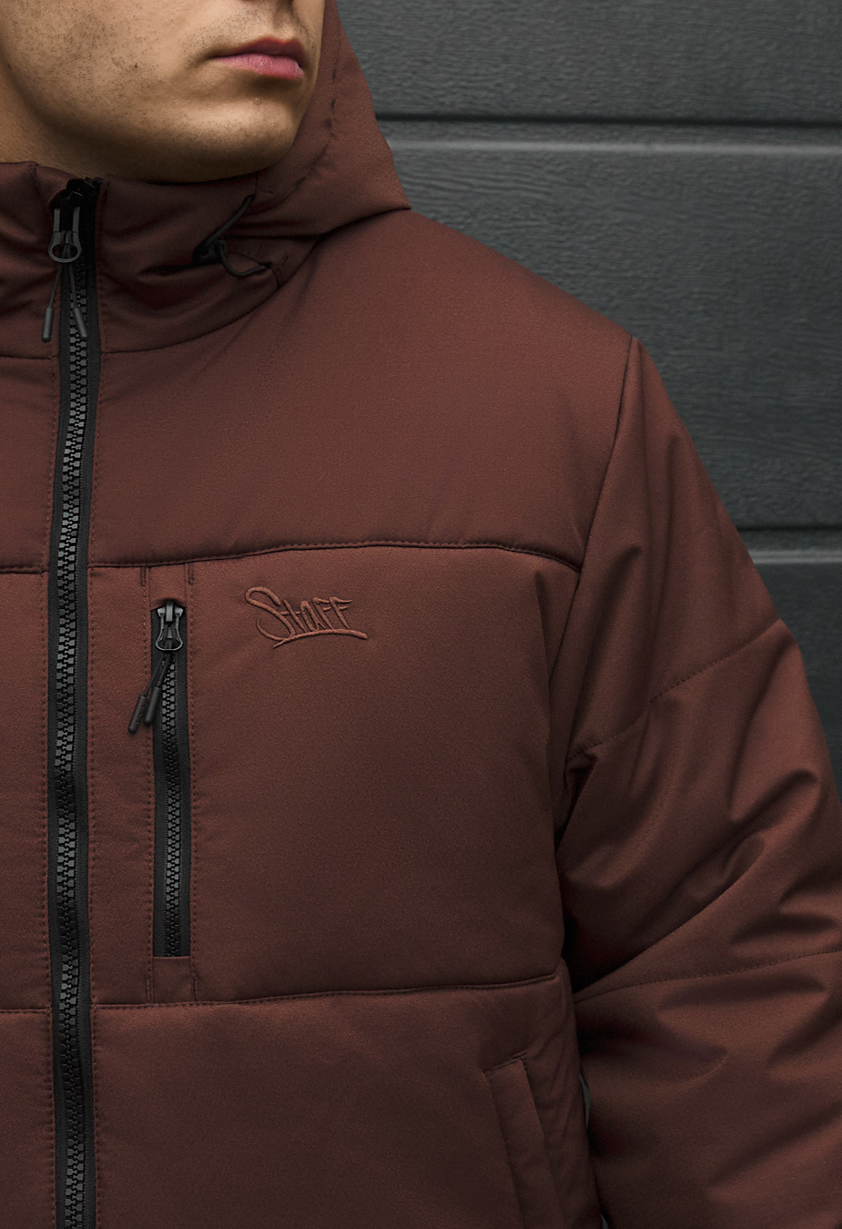 Kurtka zimowa Staff in logo dark brown