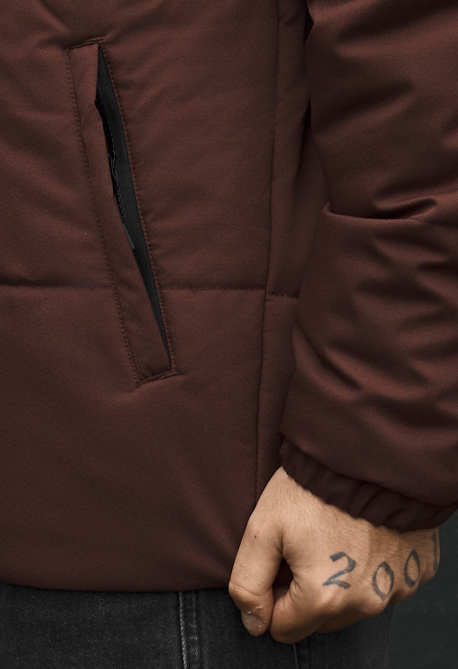Kurtka zimowa Staff in logo dark brown
