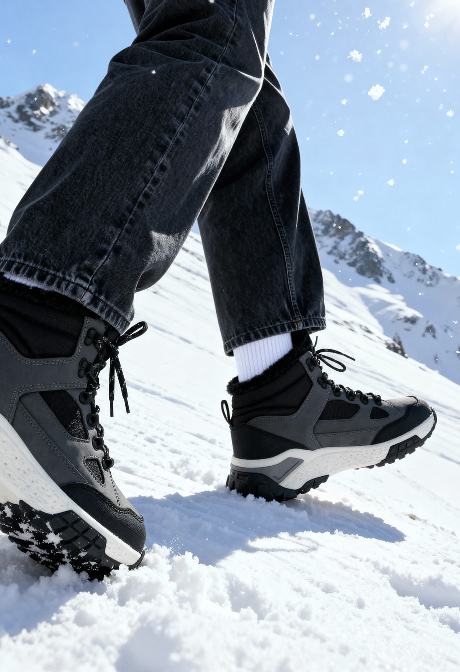 Sneakersy zimowe Staff gray & black (futro)