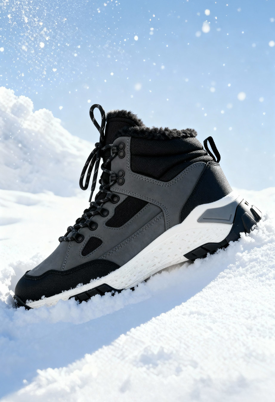 Sneakersy zimowe Staff gray & black (futro)