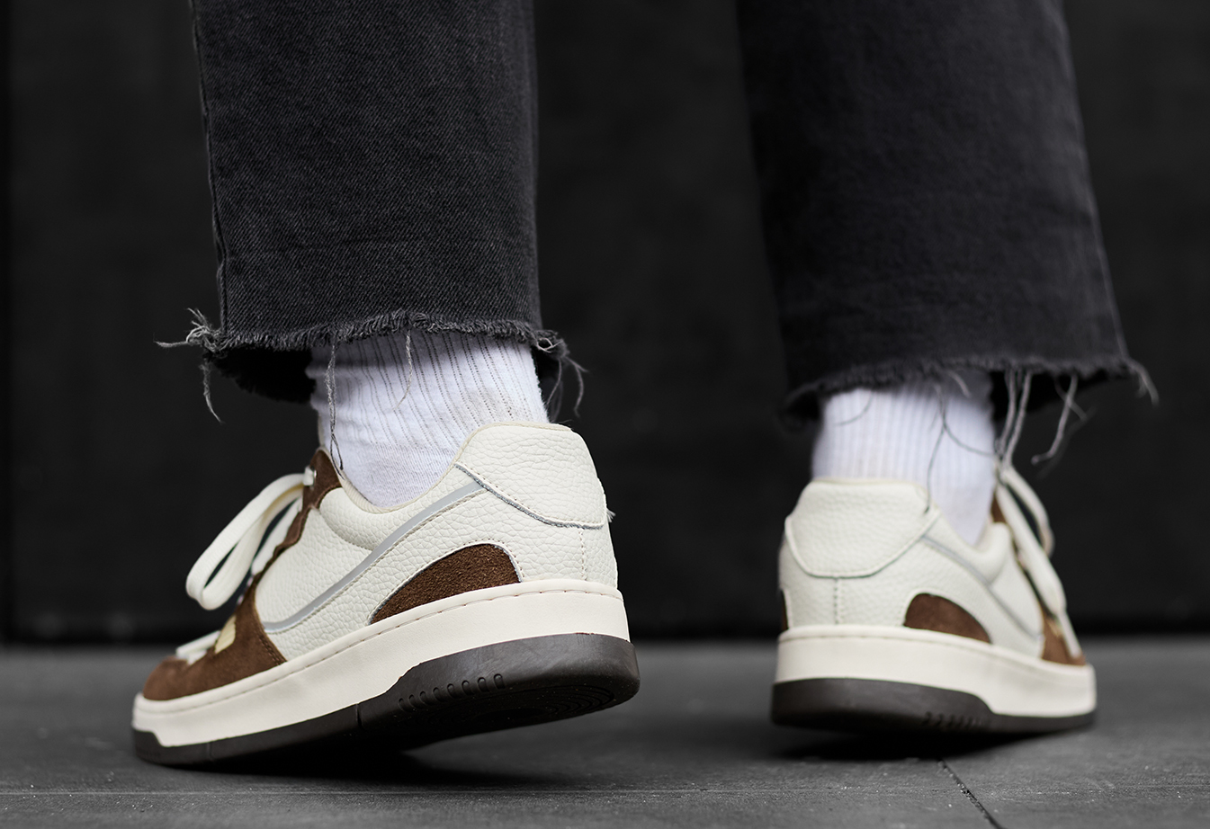 Sneakersy Staff white & brown