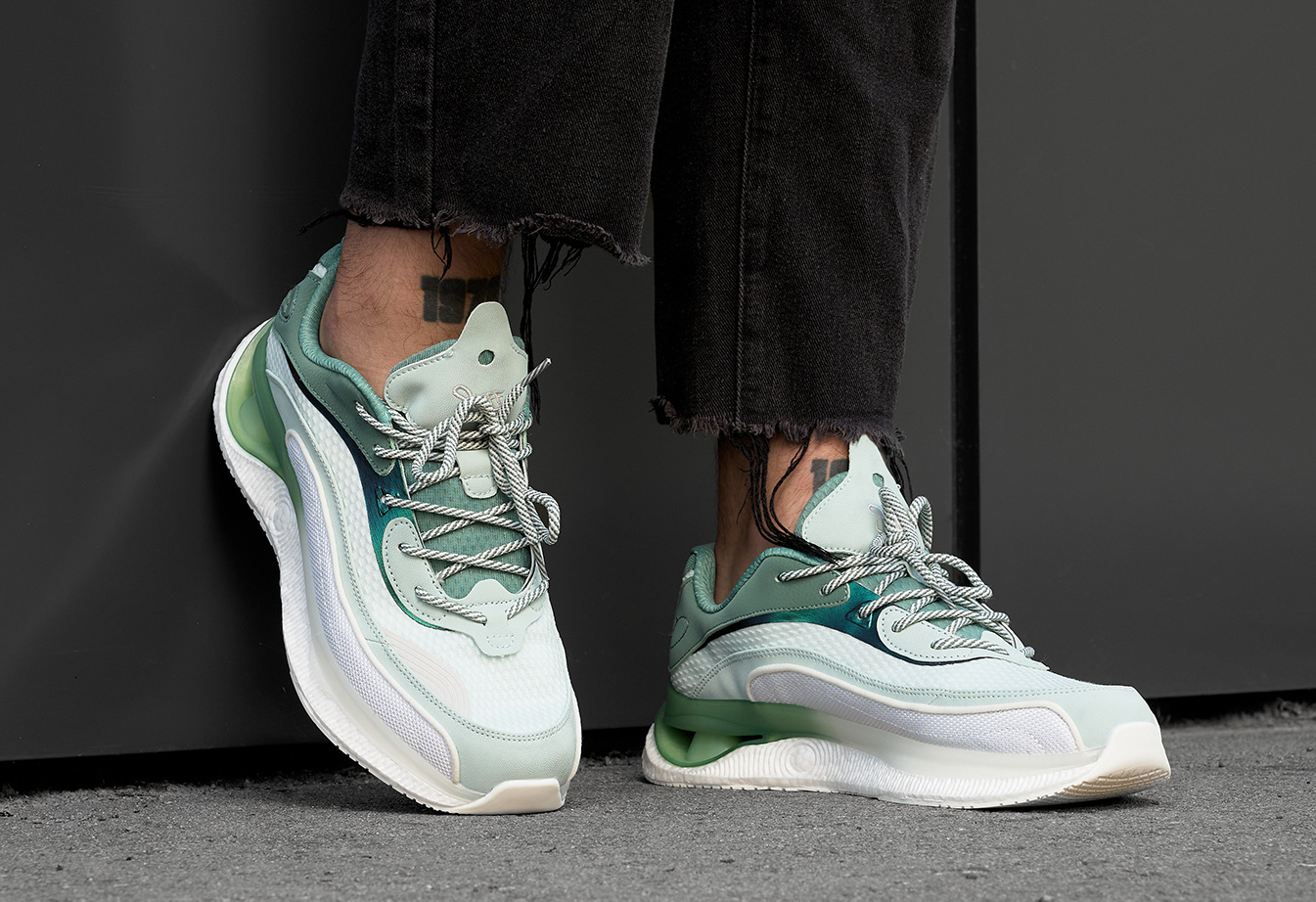 Sneakersy Staff white & green