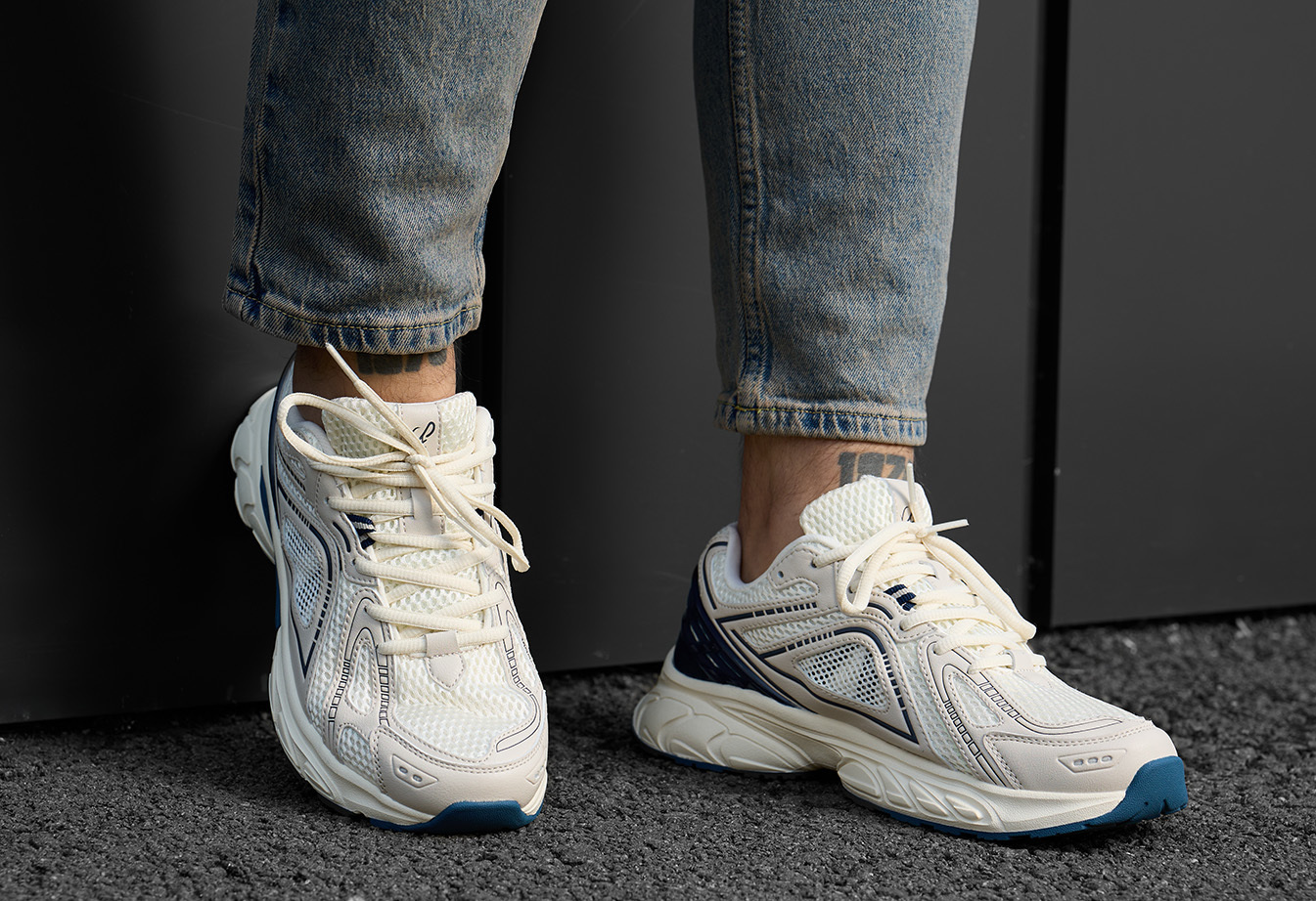 Sneakersy Staff beige & navy