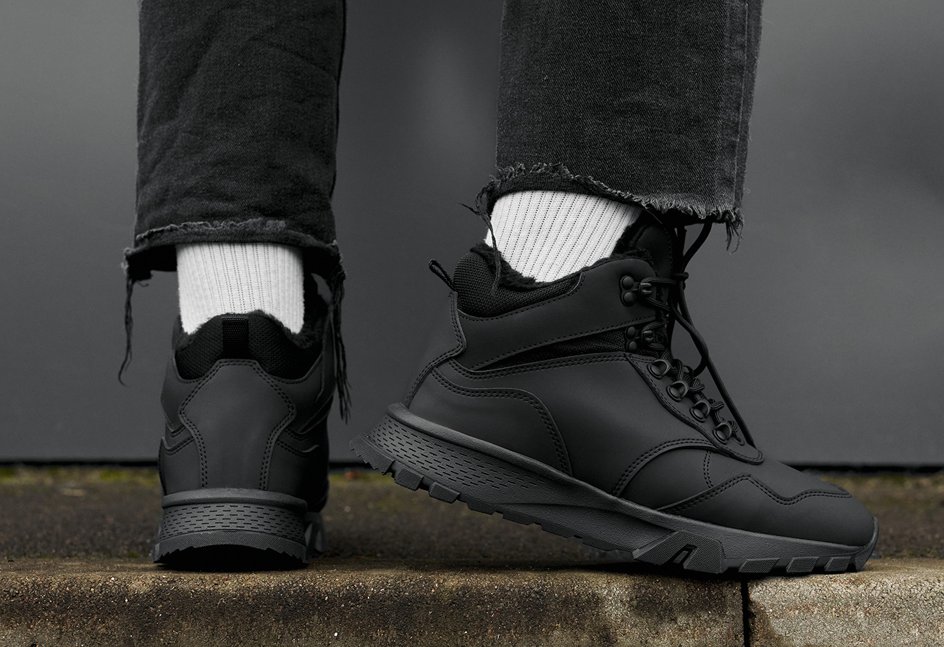 Sneakersy zimowe Staff black (futro)