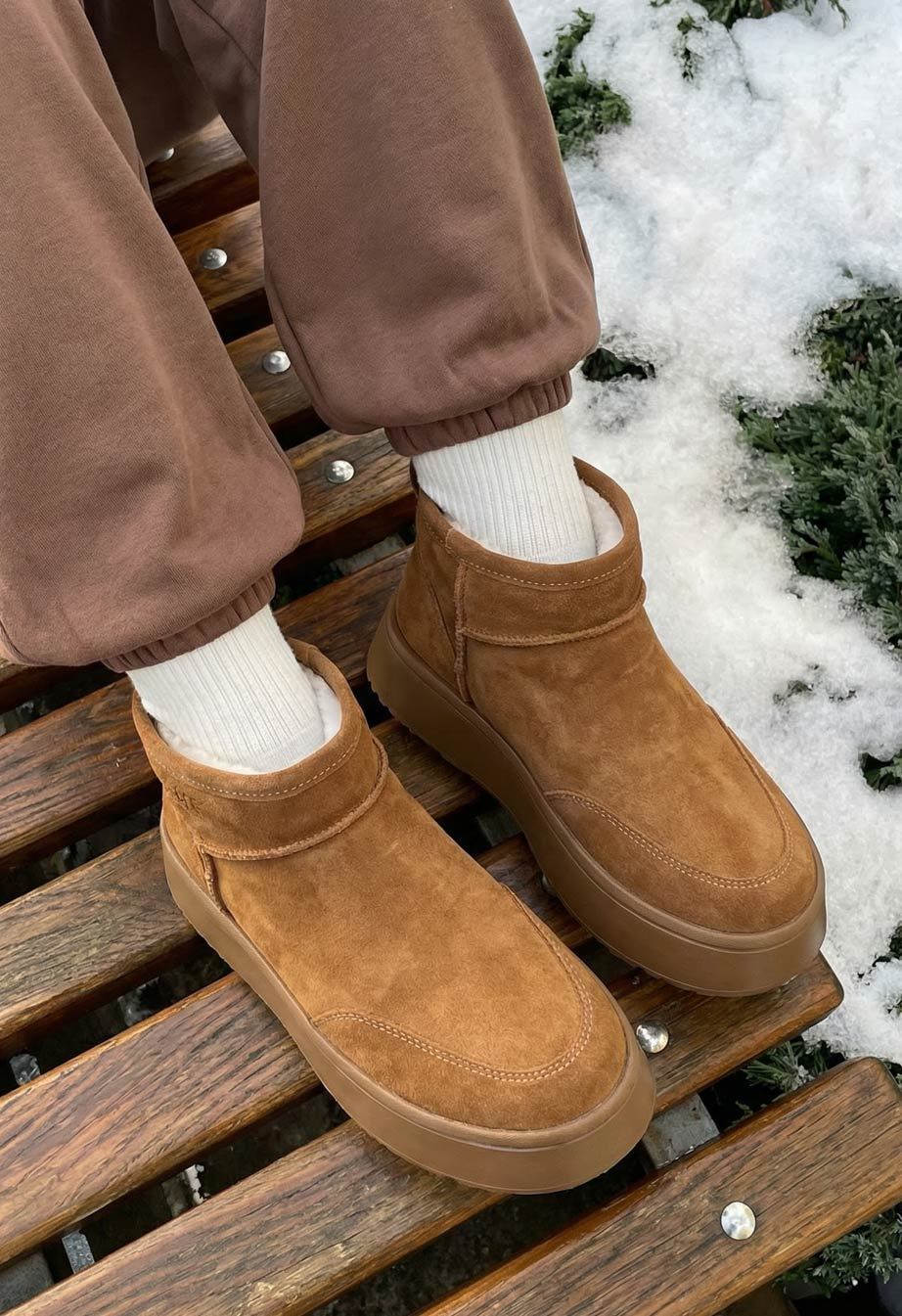 Buty Staff light brown (futro)