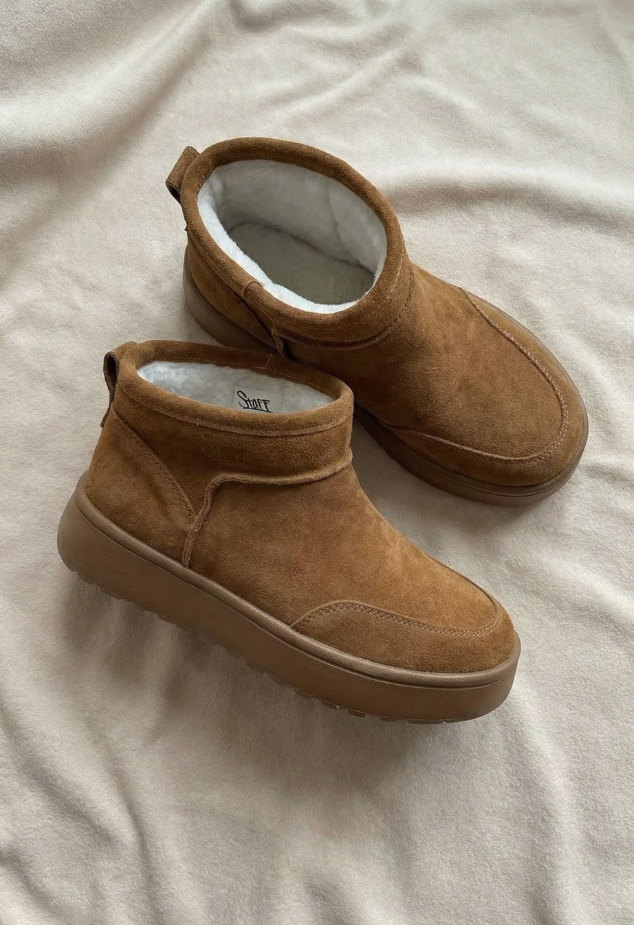 Buty Staff light brown (futro)