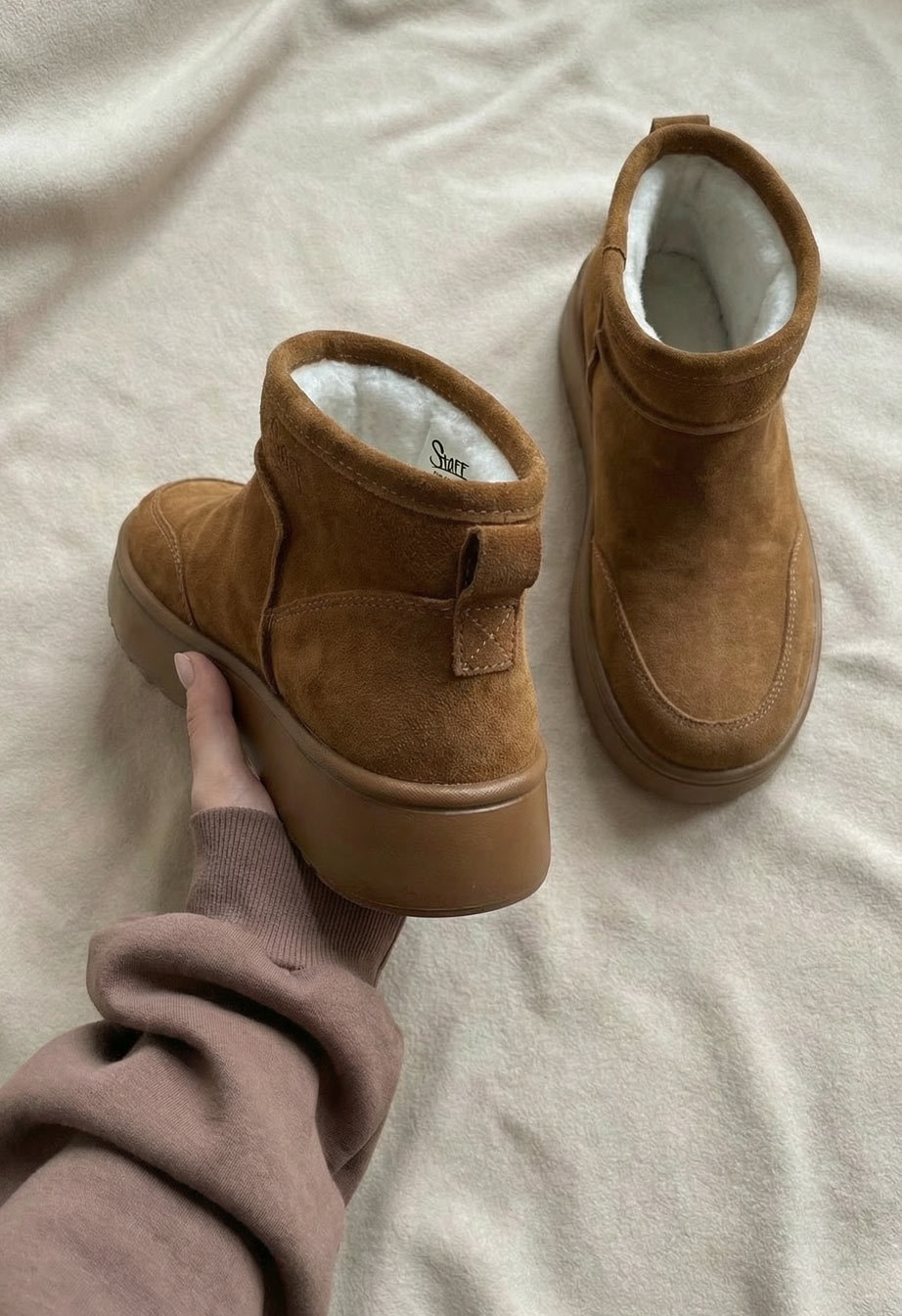 Buty Staff light brown (futro)