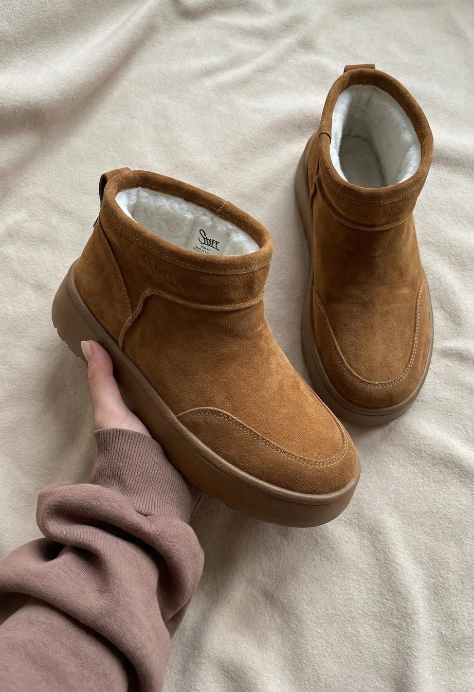 Buty Staff light brown (futro)