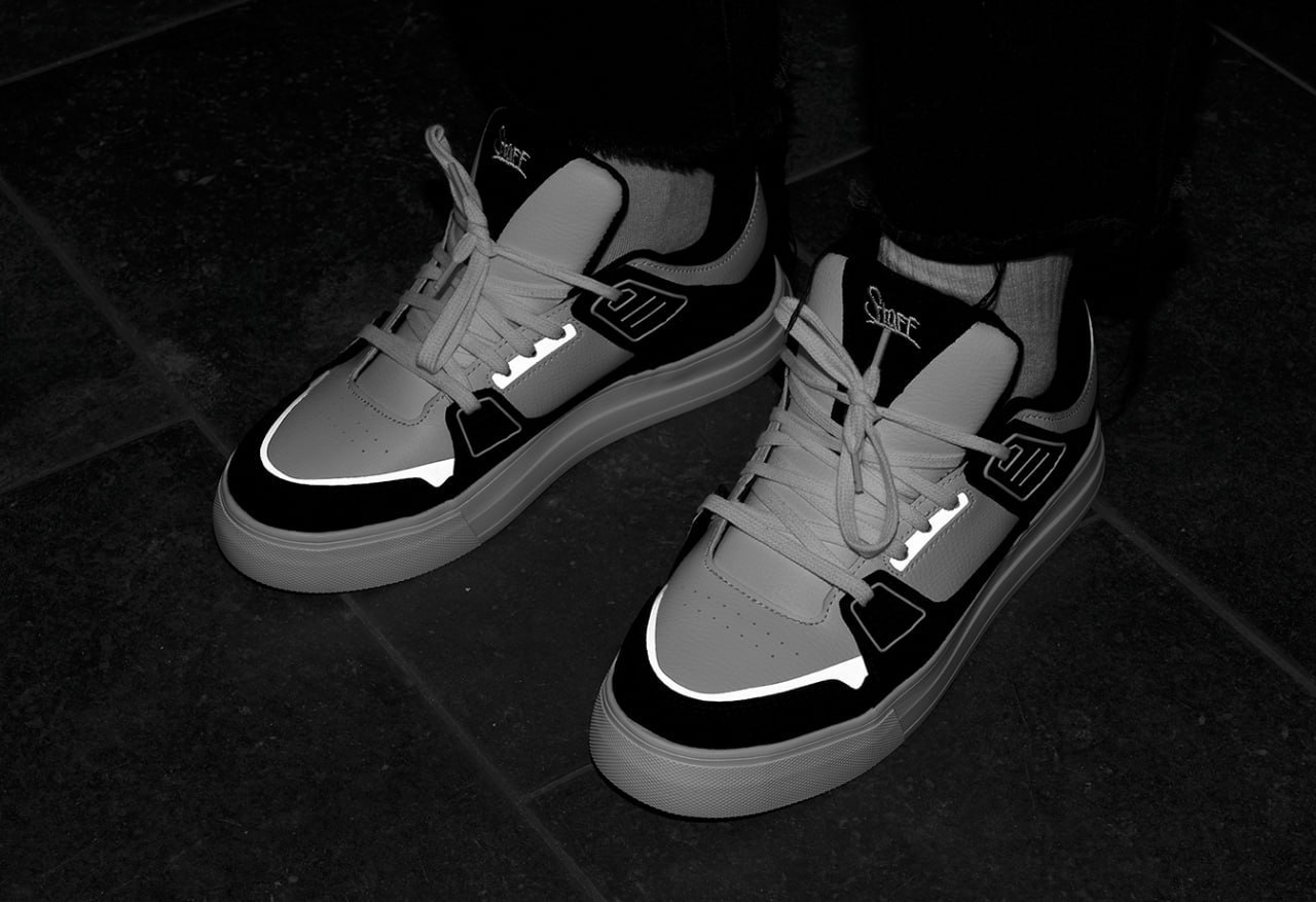 Sneakersy Staff white & black reflective
