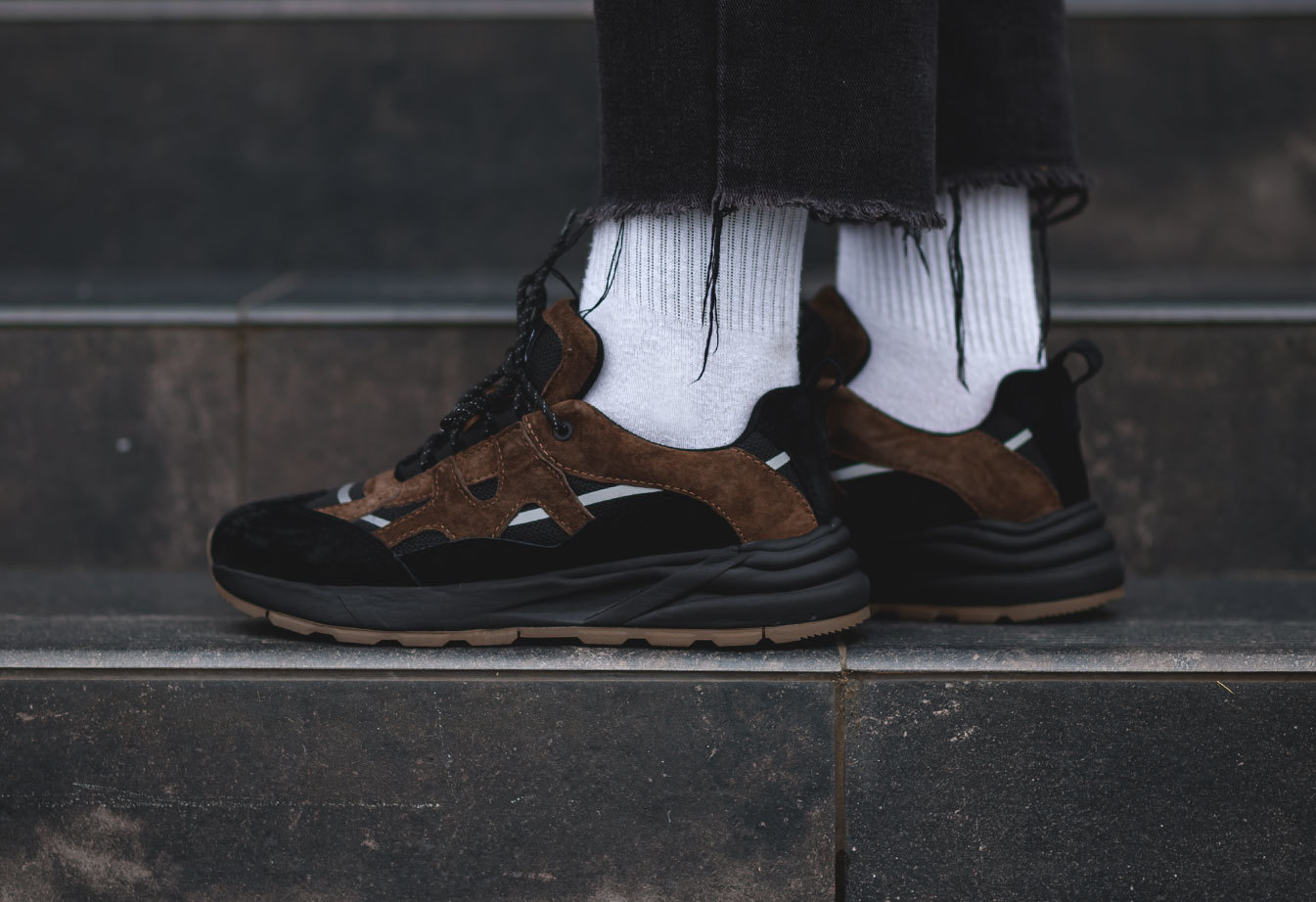 Sneakersy Staff black & brown reflective