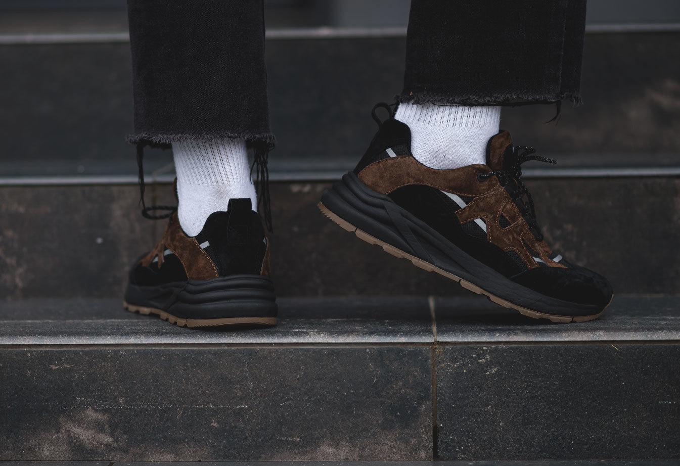 Sneakersy Staff black & brown reflective