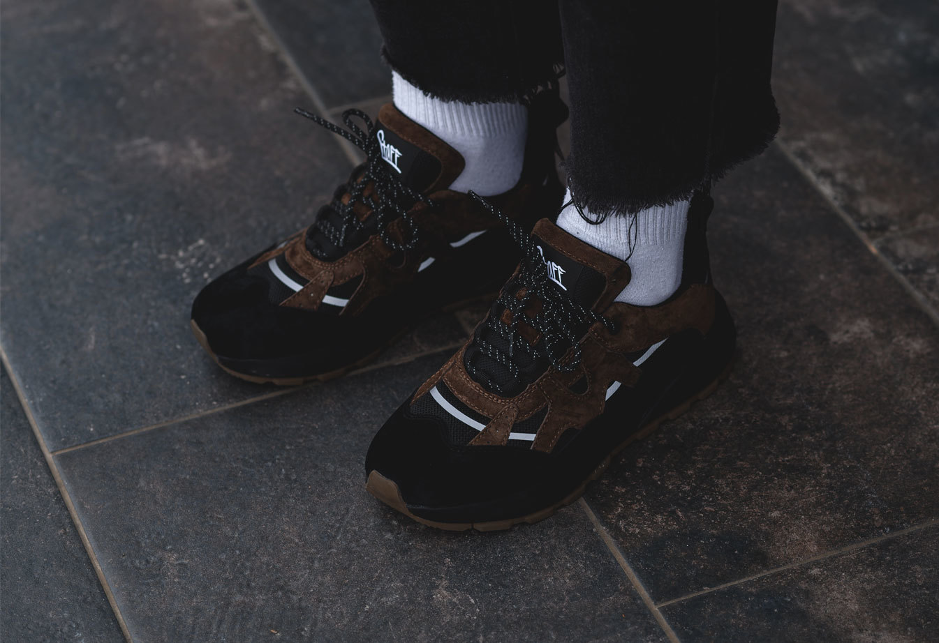 Sneakersy Staff black & brown reflective