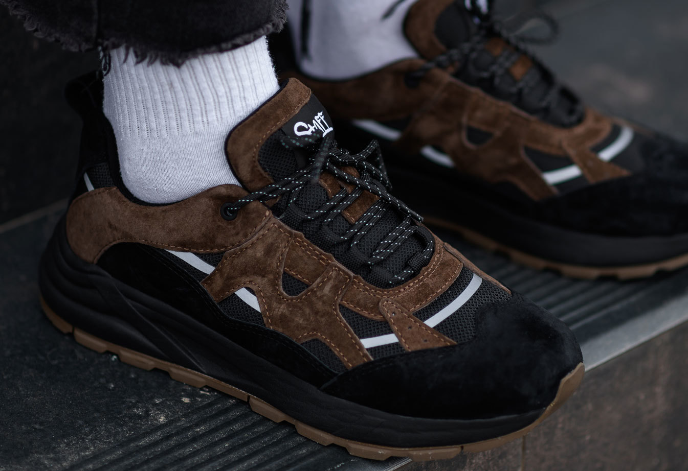 Sneakersy Staff black & brown reflective
