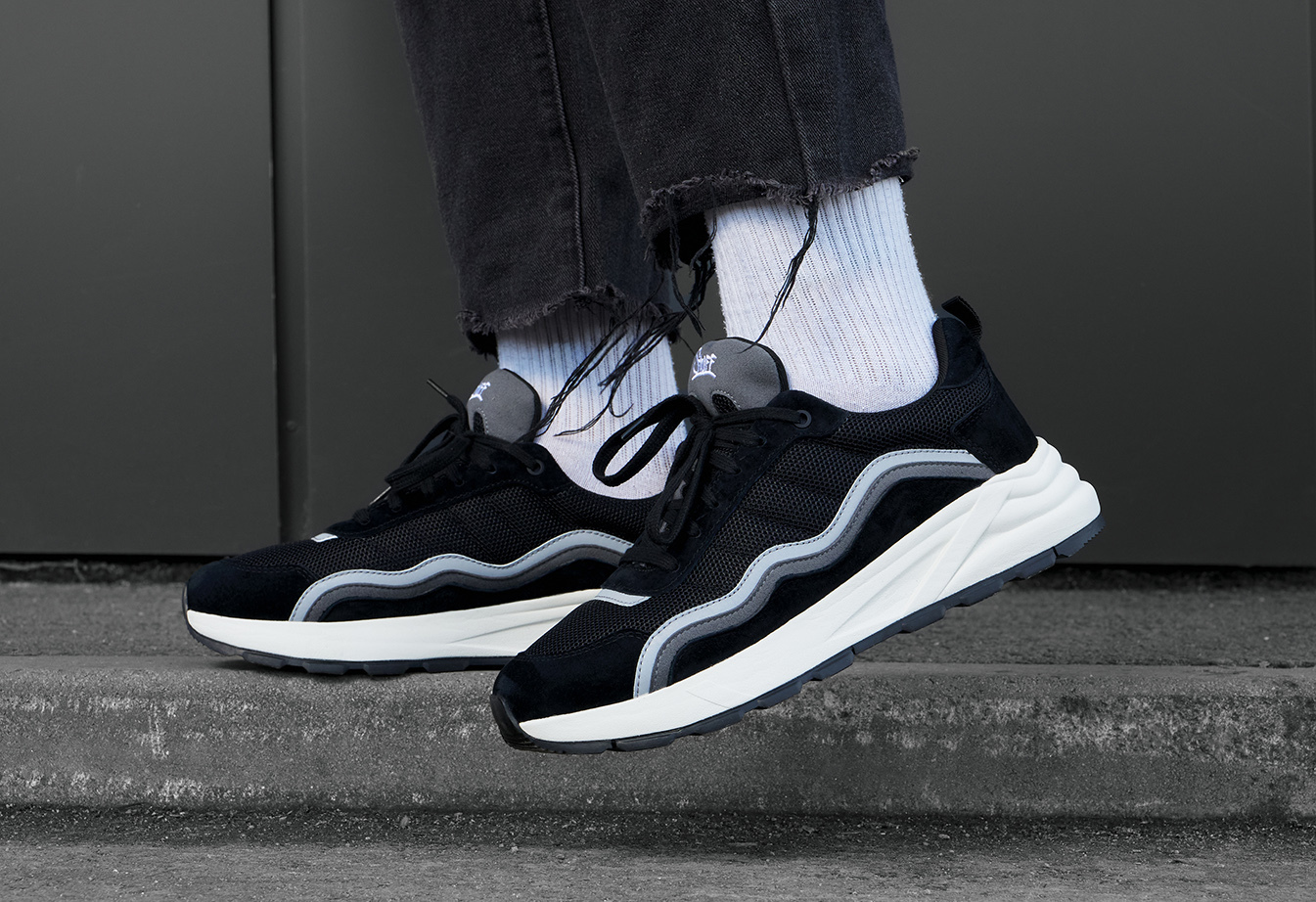 Sneakersy Staff black & gray reflective