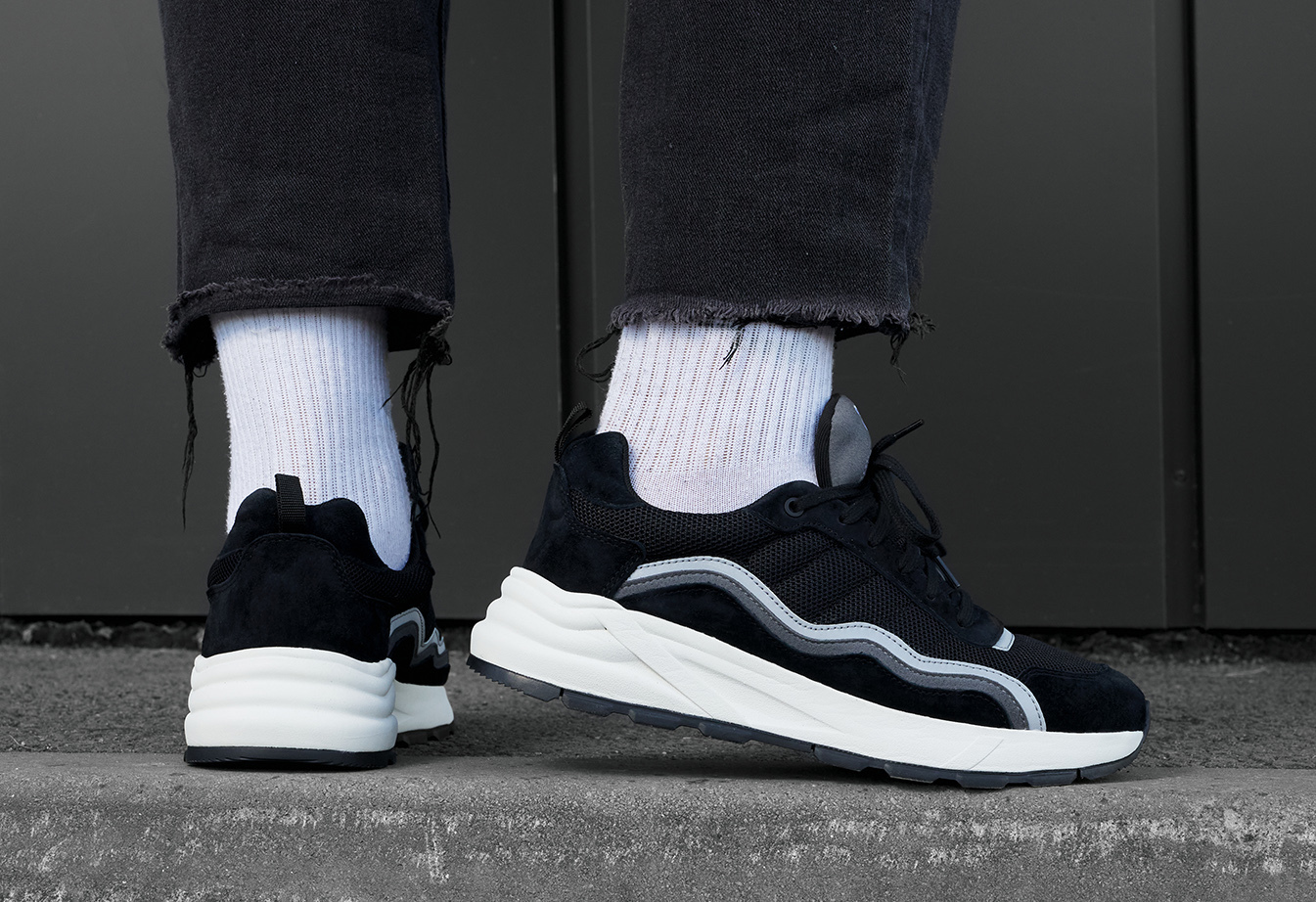 Sneakersy Staff black & gray reflective